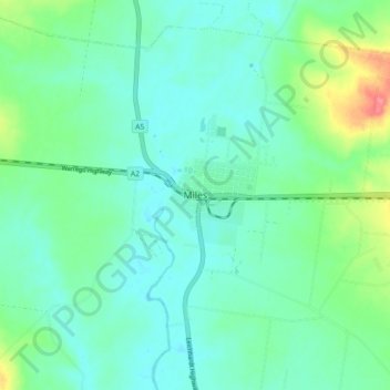 Miles topographic map, elevation, terrain
