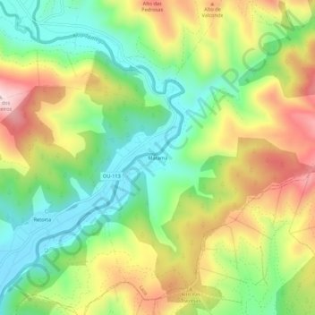 Matamá topographic map, elevation, terrain