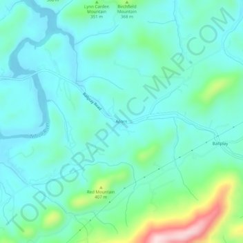Acorn topographic map, elevation, terrain