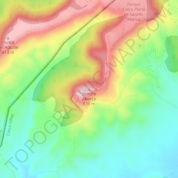 Sancho Abarca topographic map, elevation, terrain