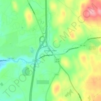 Schodack Center topographic map, elevation, terrain