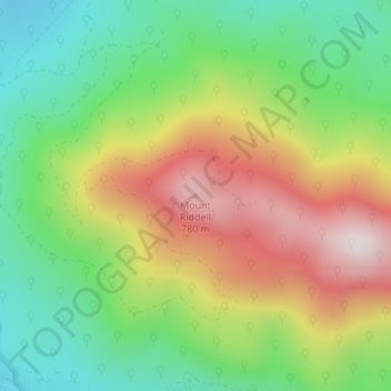 Mount Riddell topographic map, elevation, terrain