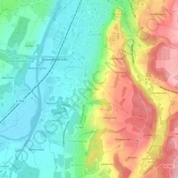 Weingartshof topographic map, elevation, terrain