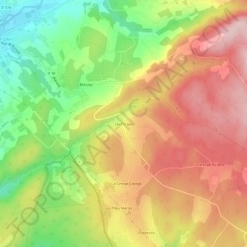 Les Forges topographic map, elevation, terrain
