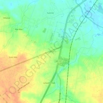 Genoa topographic map, elevation, terrain
