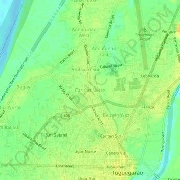 Caritan Norte topographic map, elevation, terrain