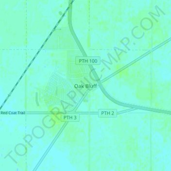 Oak Bluff topographic map, elevation, terrain