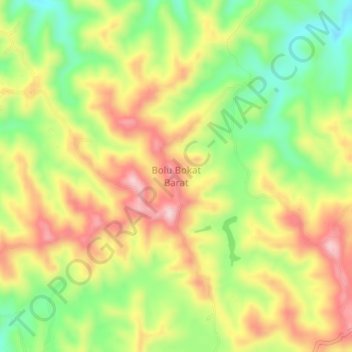 Bolu Bokat Barat topographic map, elevation, terrain