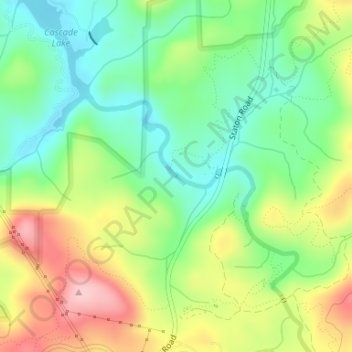 Hooker Falls topographic map, elevation, terrain