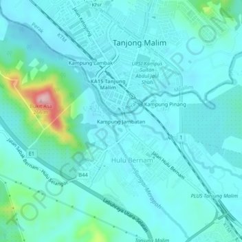 Kampung Jambatan topographic map, elevation, terrain