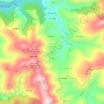 Pin topographic map, elevation, terrain