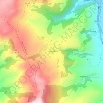 Castillo Pedroso topographic map, elevation, terrain