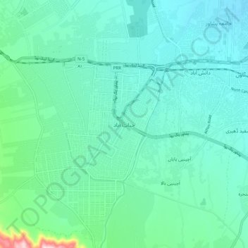Hayatabad topographic map, elevation, terrain