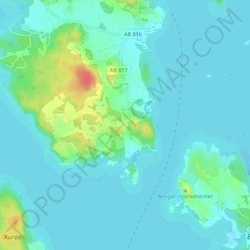 Lindby topographic map, elevation, terrain