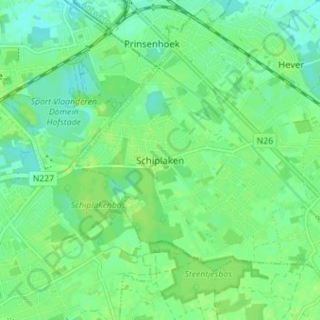 Schiplaken topographic map, elevation, terrain