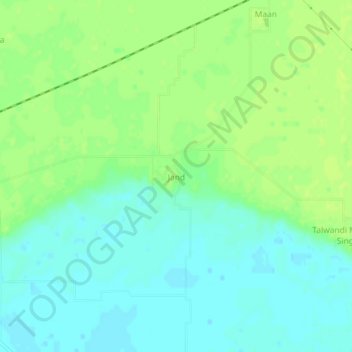 Jand topographic map, elevation, terrain