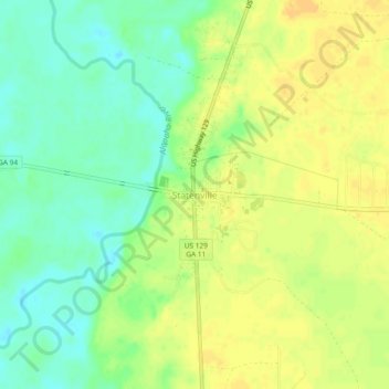 Statenville topographic map, elevation, terrain