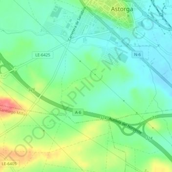 Manjarín topographic map, elevation, terrain