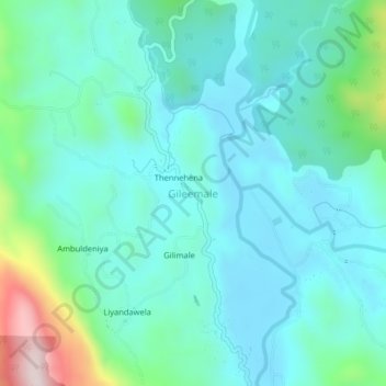 Gileemale topographic map, elevation, terrain
