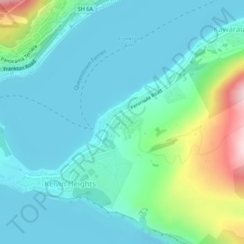 Kelvin Peninsula topographic map, elevation, terrain