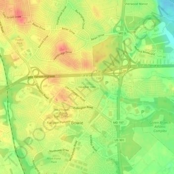 Heather Hills topographic map, elevation, terrain