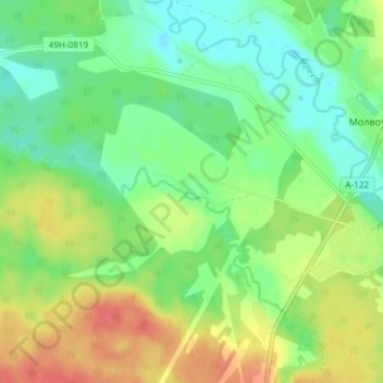 Быково topographic map, elevation, terrain