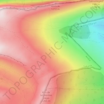 Andia topographic map, elevation, terrain