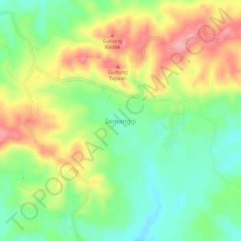 Semanggi topographic map, elevation, terrain