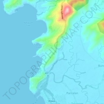 Natipuan topographic map, elevation, terrain
