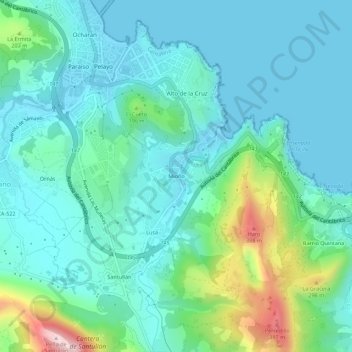 Mioño topographic map, elevation, terrain