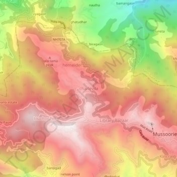 charlevila topographic map, elevation, terrain