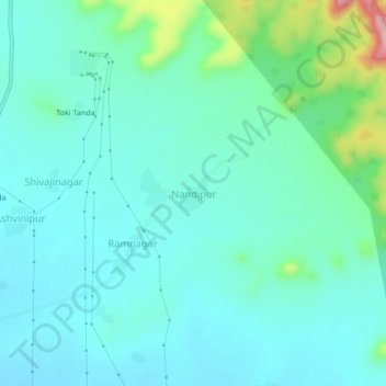 Nandipur topographic map, elevation, terrain