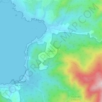 Acellasca topographic map, elevation, terrain