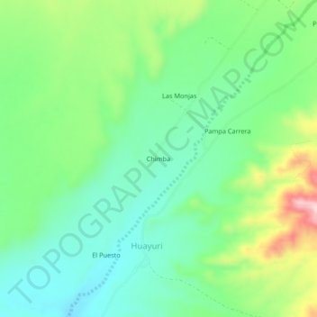 Chimba topographic map, elevation, terrain
