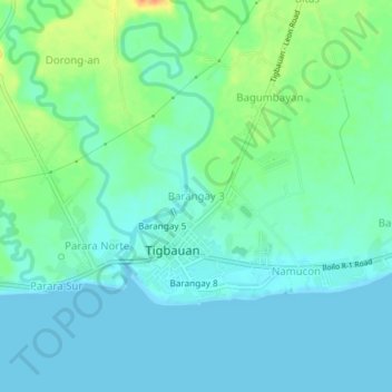 Barangay 3 topographic map, elevation, terrain