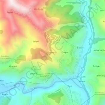Nanna topographic map, elevation, terrain