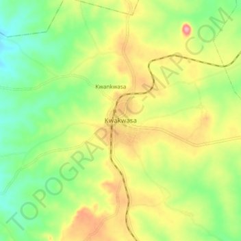 Kwakwasa topographic map, elevation, terrain