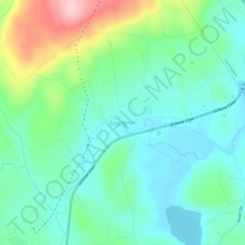 East Wilton topographic map, elevation, terrain
