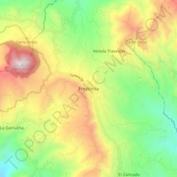 Fredonia topographic map, elevation, terrain