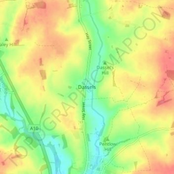 Dassels topographic map, elevation, terrain