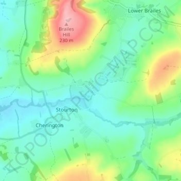 Sutton-under-Brailes topographic map, elevation, terrain
