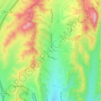 Coto De Caza topographic map, elevation, terrain
