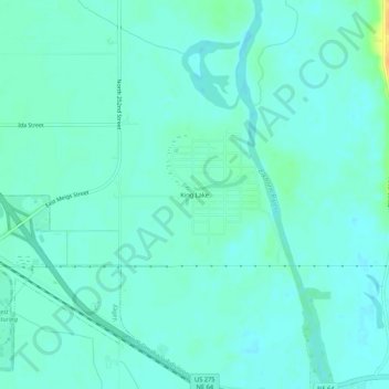 King Lake topographic map, elevation, terrain