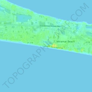 Seascape topographic map, elevation, terrain