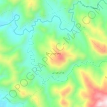 Dessources topographic map, elevation, terrain