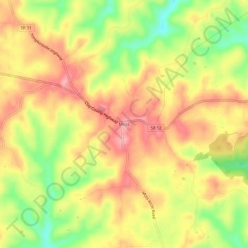Moss topographic map, elevation, terrain