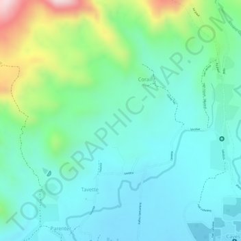 Bossier topographic map, elevation, terrain