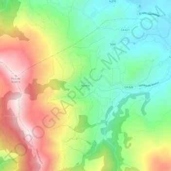 Aloños topographic map, elevation, terrain
