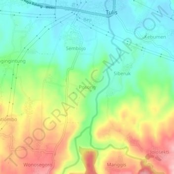 Posong topographic map, elevation, terrain