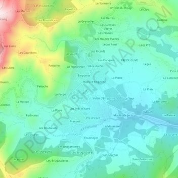 Saint-Martin topographic map, elevation, terrain